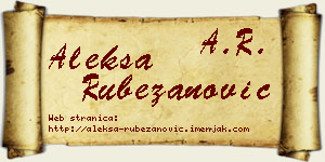 Aleksa Rubežanović vizit kartica
